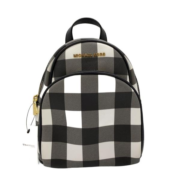 MICHAEL KORS◆リュック/PVC/BLK/ギンガムCK/35T8GAYB0R//