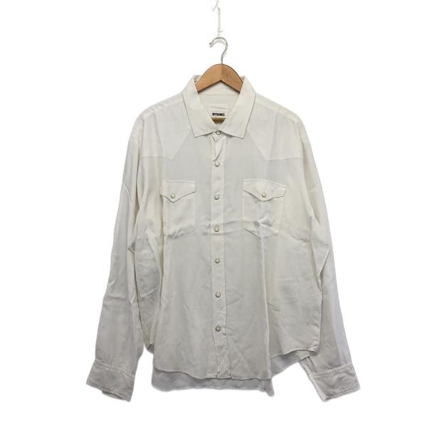 MYTHINKS◆Bshop別注 シルクレーヨンウエスタンシャツ/M/ホワイト/白/使用感有/MYS...