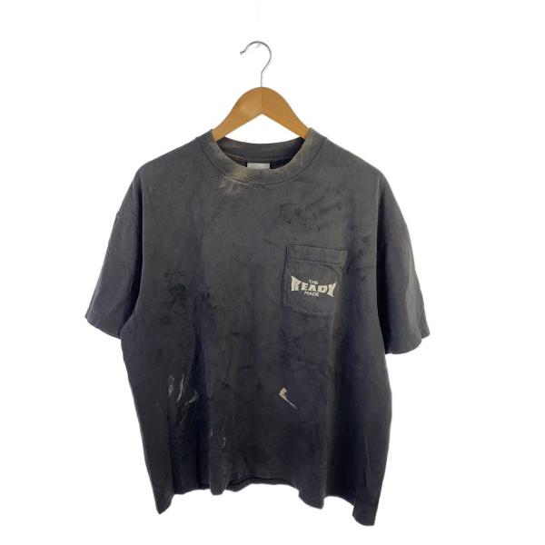 READYMADE◆24ss/SS T-SHIRT POCKET/XL/コットン/GRY/プリント/...