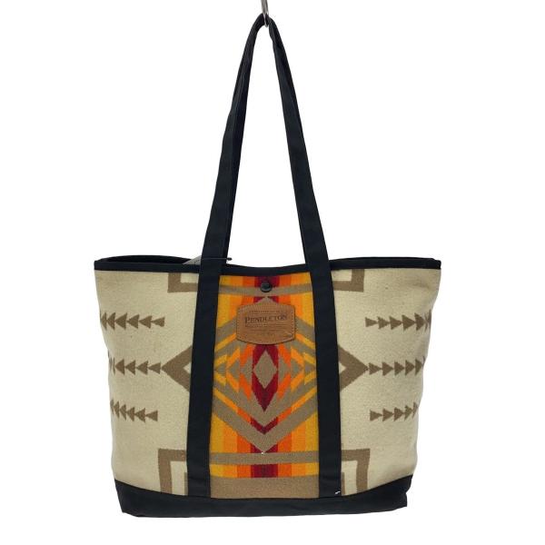 PENDLETON◆ハンドバッグ/ウール/CRM