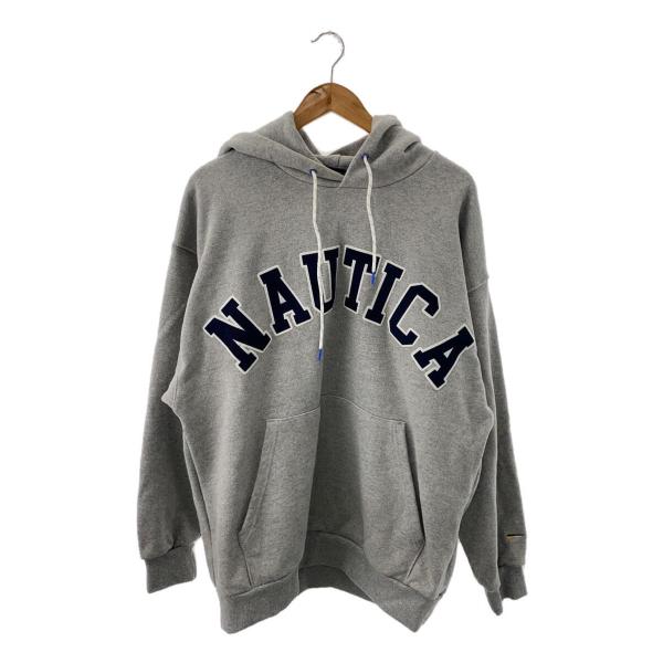 NAUTICA◆パーカー/L/コットン/GRY/プリント/213-1250