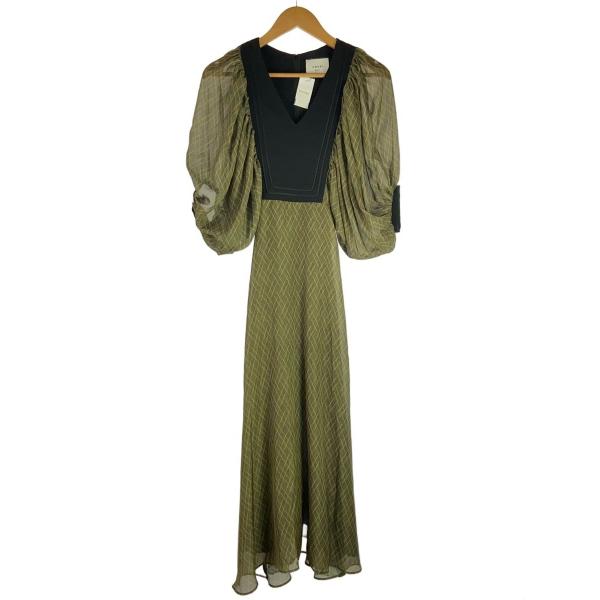 AMERI◆半袖ワンピース/S/ポリエステル/BLK/総柄/02310521150