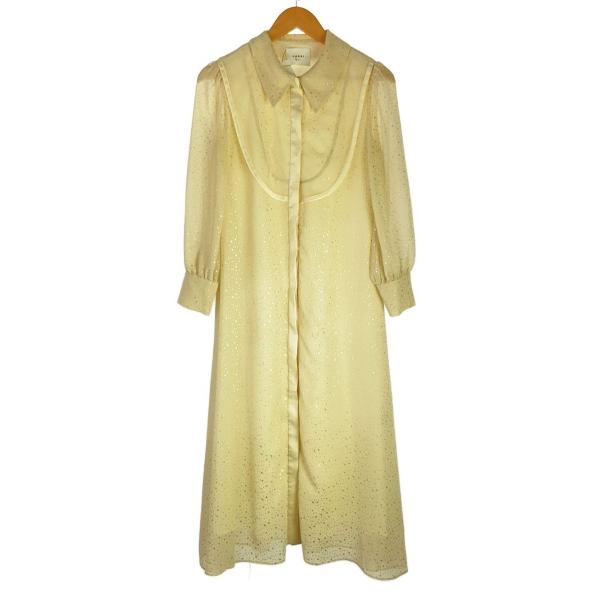 AMERI◆長袖ワンピース/S/ポリエステル/IVO/総柄/01110540090