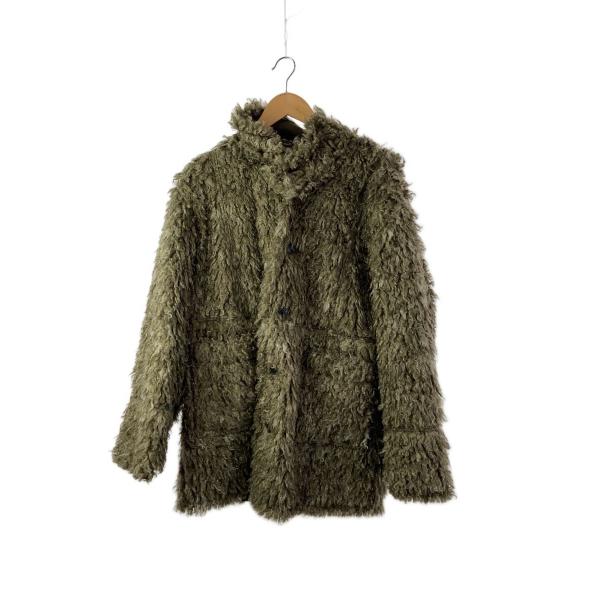 JEANASIS◆コリバーシブルムートンファーブルゾン/FREE/ポリエステル/KHK/無地/JS0...