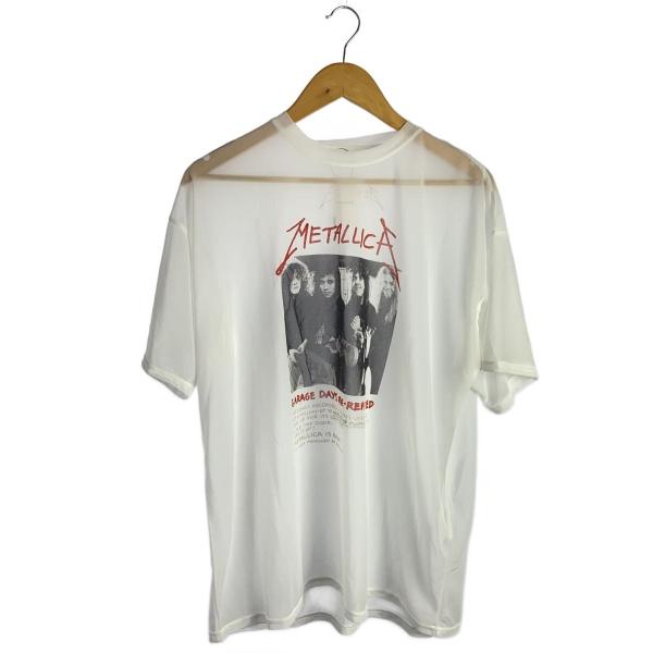 AMERI◆25SS/MEDI METALLICA SHEER TEE/FREE/ポリエステル/WH...