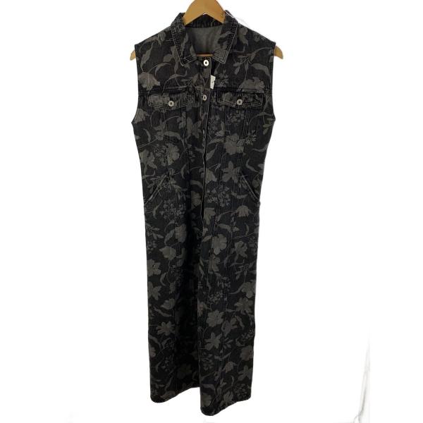 AMERI◆25SS/FIORE PRINT DENIM DRESS/M/デニム/BLK/01251...