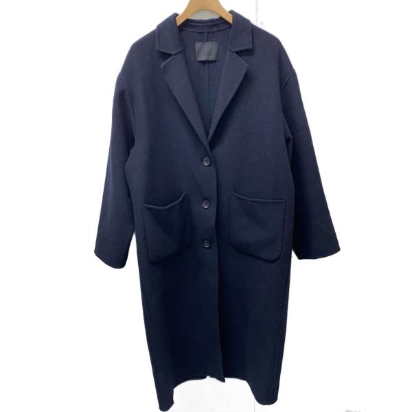 JEANASIS◆25AW/ショートビーバーチェスターロングコート/FREE/ウール/NVY/JS0...