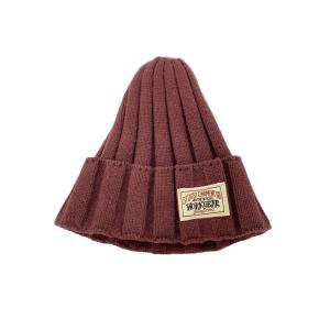 STUSSY◆Workwear Cuff/ニットキャップ/1321147/ボルドー