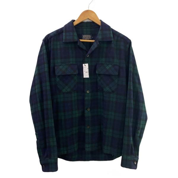 PENDLETON◆ボードシャツ/長袖シャツ/M/ウール/NVY/チェック/P16FM011