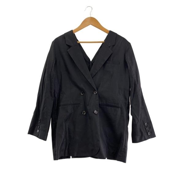 AMERI◆テーラードジャケット/M/レーヨン/BLK/01010650600