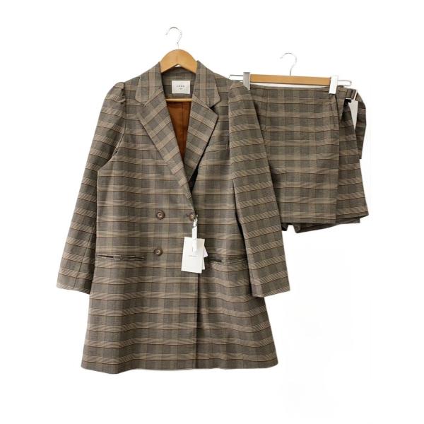 AMERI◆セットアップ/M/ポリエステル/BRW/チェック/02320530220