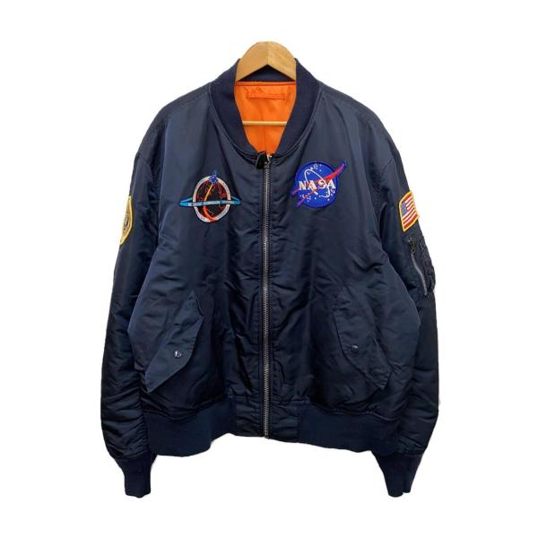 ALPHA INDUSTRIES◆MA-1/NASA100周年ワッペン/フライトジャケット/ナイロン...