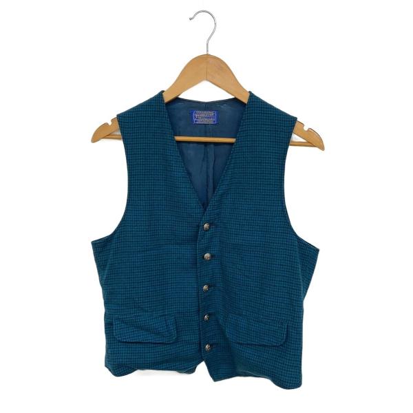 PENDLETON◆40s/ベスト/--/ウール/グリーン/チェック/ペンドルトン