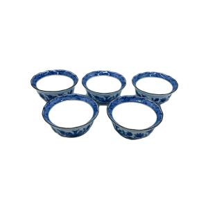 2029 深川製磁　グリーン楓半月皿3客　湯呑3客 2029 深川製磁 グリーン楓半月皿3客 湯呑3客