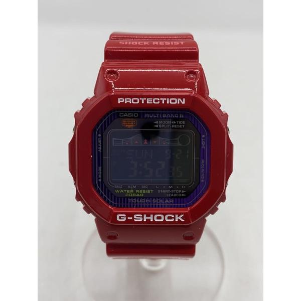 CASIO◆ソーラー腕時計・G-SHOCK/デジタル/RED