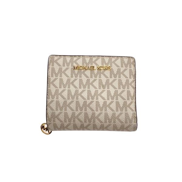 MICHAEL KORS◆2つ折り財布/--/BEG/総柄/レディース/JS-2404