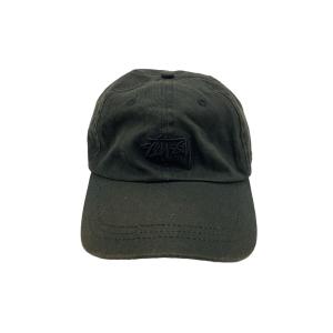 STUSSY◆キャップ/--/コットン/BLK/無地/メンズ//