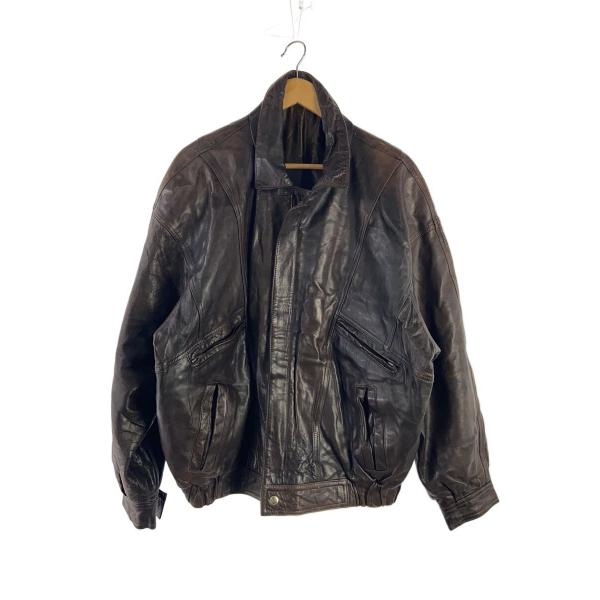 80s/NO BRAND/レザージャケット・ブルゾン/レザー/BRW