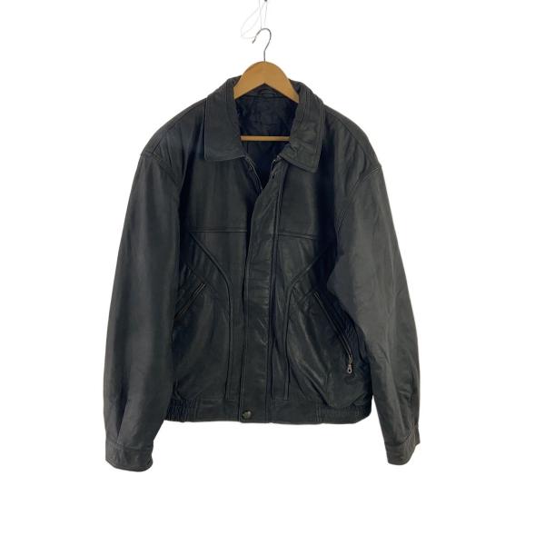 80s/NEW FAST/レザージャケット・ブルゾン/52/レザー/BLK