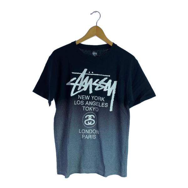 STUSSY◆Tシャツ/S/コットン/BLK/総柄