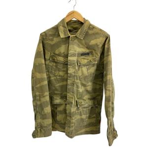 STUSSY◆長袖シャツ/M/コットン/KHK/カモフラ