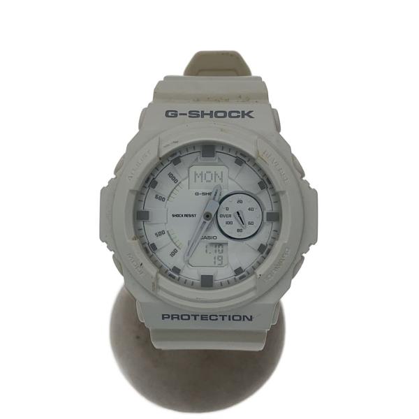 CASIO◆クォーツ腕時計・G-SHOCK/デジアナ/ラバー/WHT/WHT/SS