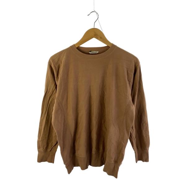 AURALEE◆長袖Tシャツ/5/コットン/ブラウン/A7AP02SU