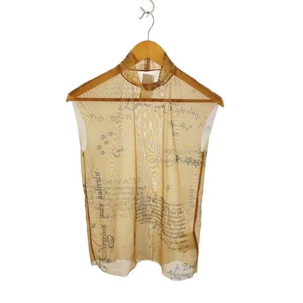 AMERI◆半袖カットソー/FREE/ポリエステル/キャメル/総柄/02210381480