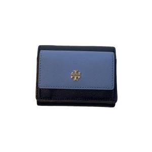 TORY BURCH◆3つ折り財布/--/NVY/レディース/トリーバーチ/ネイビー/紺/ミニ財布/コンパクト