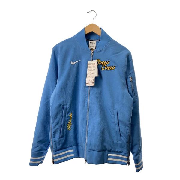 NIKE◆スポーツウェアー/フルジップボンバージャケット/ブルワーズ/野球/M/BLU/015D-0...