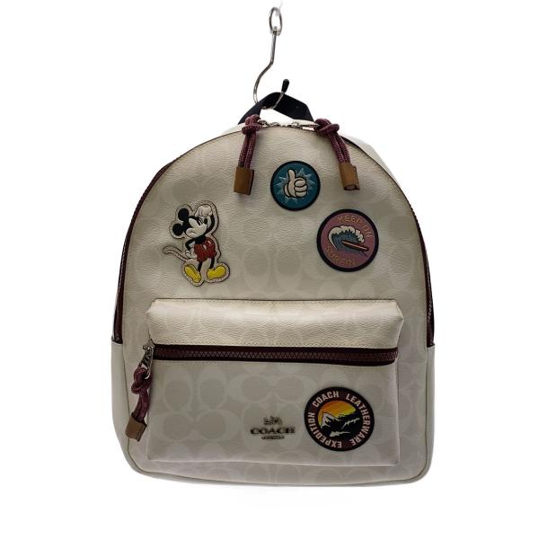 COACH◆リュック/PVC/WHT/総柄/3705//