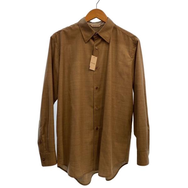 AURALEE◆25SS/SUPER FINE TROPICAL WOOL SHIRT/長袖シャツ/...