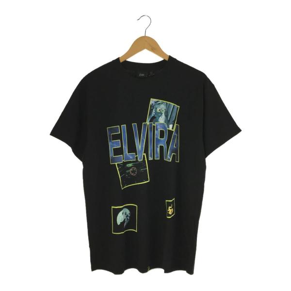 ELVIRA◆Tシャツ/L/コットン/BLK