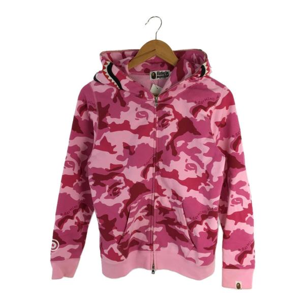 A BATHING APE◆カモシャークパーカー/XS/コットン/PNK/shark hoodie