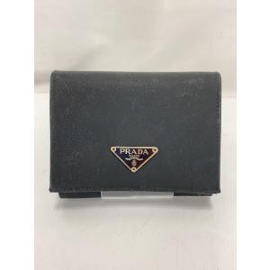 PRADA◆3つ折り財布/ナイロン/BLK/メンズ