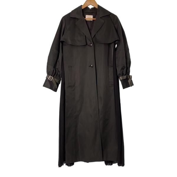 AMERI◆トレンチコート/FREE/ポリエステル/BLK/01920750159