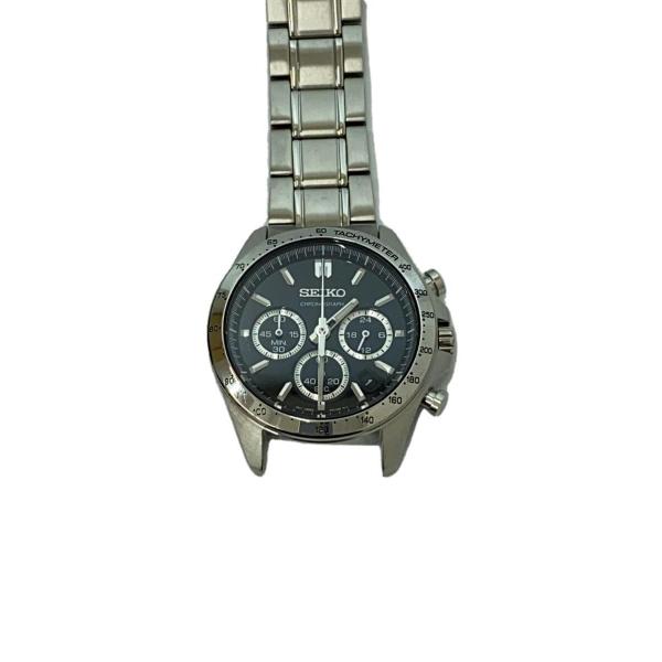 SEIKO◆SPIRIT CHRONOGRAPH/クォーツ腕時計/アナログ/BLK/SLV/8T63...