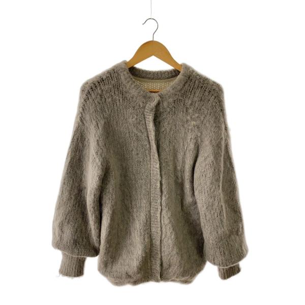 AMERI◆カーディガン(厚手)/FREE/アクリル/KHK/01220131030