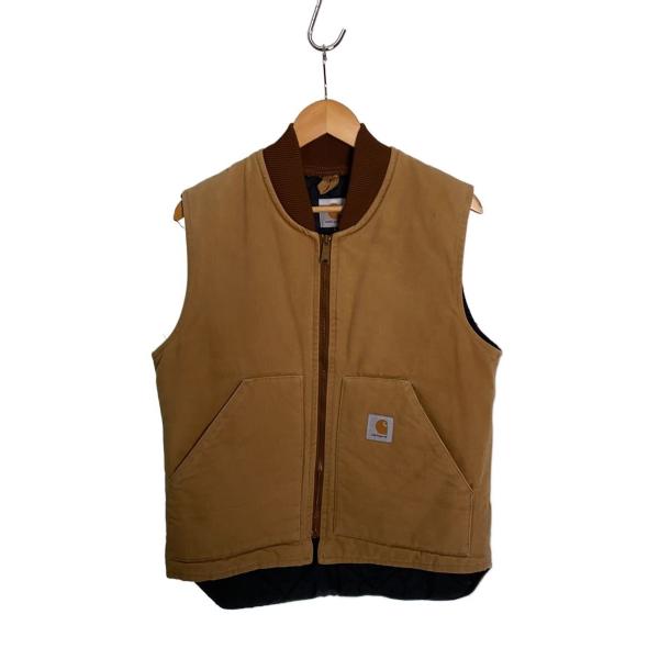 Carhartt◆80s/星タグ/ダックベスト/M/コットン/BEG/無地