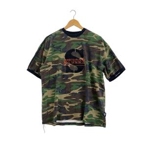 STUSSY◆Tシャツ/--/コットン/GRN/カモフラージュ//