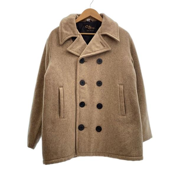 Cal Craft/USA製/80〜90s/中綿キルティングピーコート/M/ウール/ベージュ/