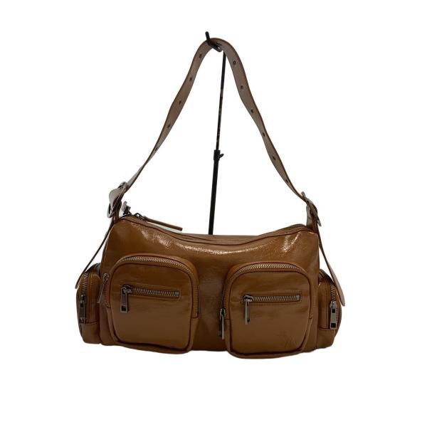 JEANASIS◆ワンショルダー/ショルダーバッグ/エナメル/ブラウン/JS081578PD