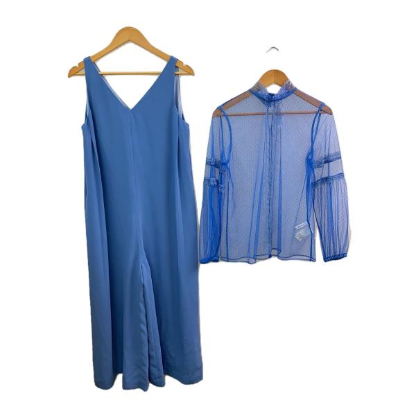 AMERI◆LACE TOP SET ROMPERS/オールインワン/M/ポリエステル/BLU/01...