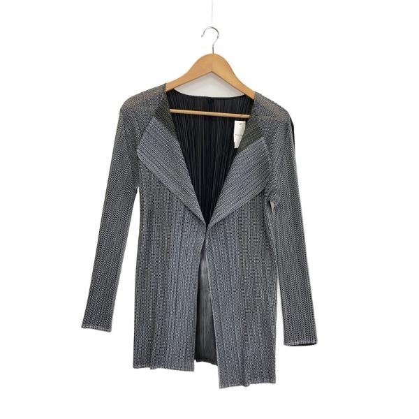PLEATS PLEASE ISSEY MIYAKE◆カーディガン(薄手)/3/ポリエステル/GRY...