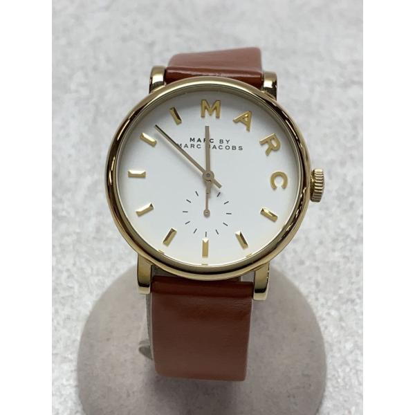 MARC BY MARC JACOBS◆クォーツ腕時計/デジタル/レザー/WHT/BRW/MBM13...