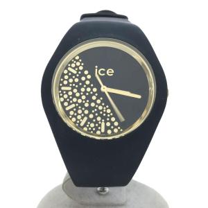 ice watch◆クォーツ腕時計/アナログ/ラバー/BLK/BLK/10ATM