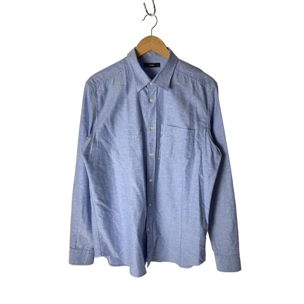 DIESEL◆長袖シャツ/L/コットン/BLU/無地/00SZGQ S-MOI-R-B1