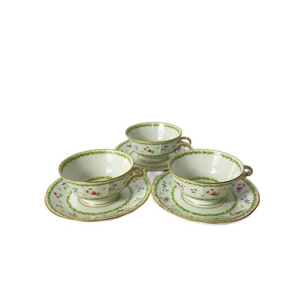 BERNARDAUD LIMOGES◆カップ&amp;ソーサー/3点セット/WHT