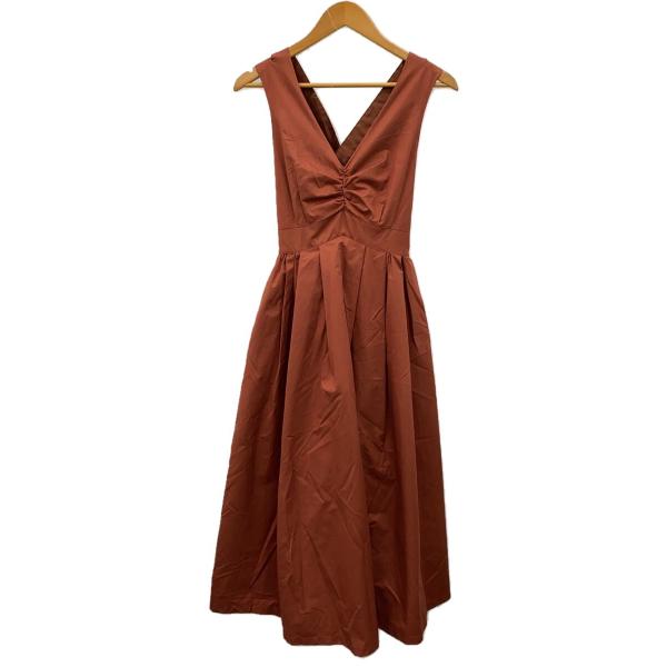 AMERI◆半袖ワンピース/--/コットン/BRW/無地