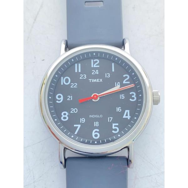 TIMEX◆クォーツ腕時計/アナログ/ラバー/BLK/GRY/SS/CR2016CELL